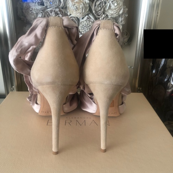 COPY - Alexandre Birman Katherine Nude Silk Heels Sz 37.5 - Picture 8 of 8